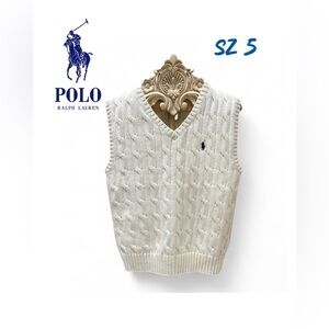 POLO RALPH LAUREN sz 5
CABLE-KNIT COTTON V-NECK SWEATER VEST
SLEEVELESS SWEATERS